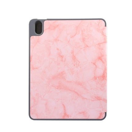 Marble Texture Pattern Horizontal Flip Leather Case, with Three-folding Holder & Sleep / Wake-up For iPad Air 2022 / 2020 10.9(Pink)-garmade.com