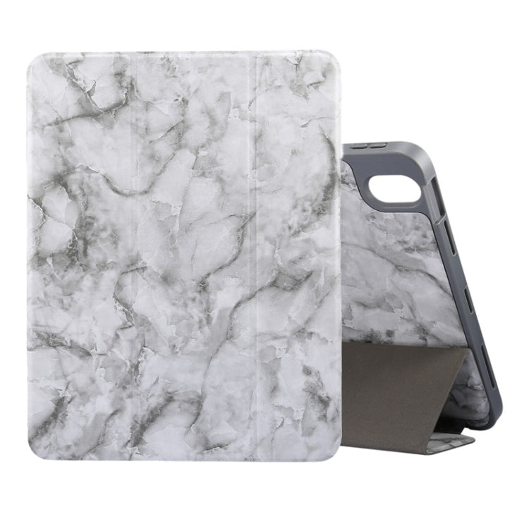 Marble Texture Pattern Horizontal Flip Leather Case, with Three-folding Holder & Sleep / Wake-up For iPad Air 2022 / 2020 10.9(Black Gray)-garmade.com