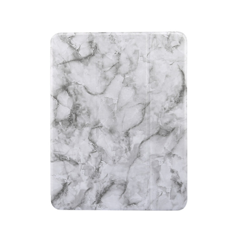 Marble Texture Pattern Horizontal Flip Leather Case, with Three-folding Holder & Sleep / Wake-up For iPad Air 2022 / 2020 10.9(Black Gray)-garmade.com