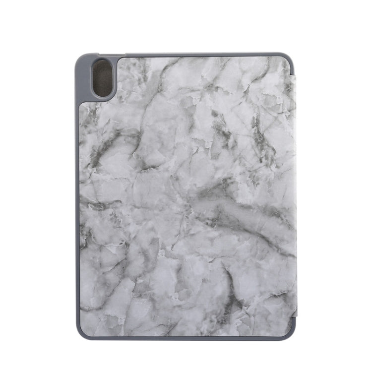 Marble Texture Pattern Horizontal Flip Leather Case, with Three-folding Holder & Sleep / Wake-up For iPad Air 2022 / 2020 10.9(Black Gray)-garmade.com