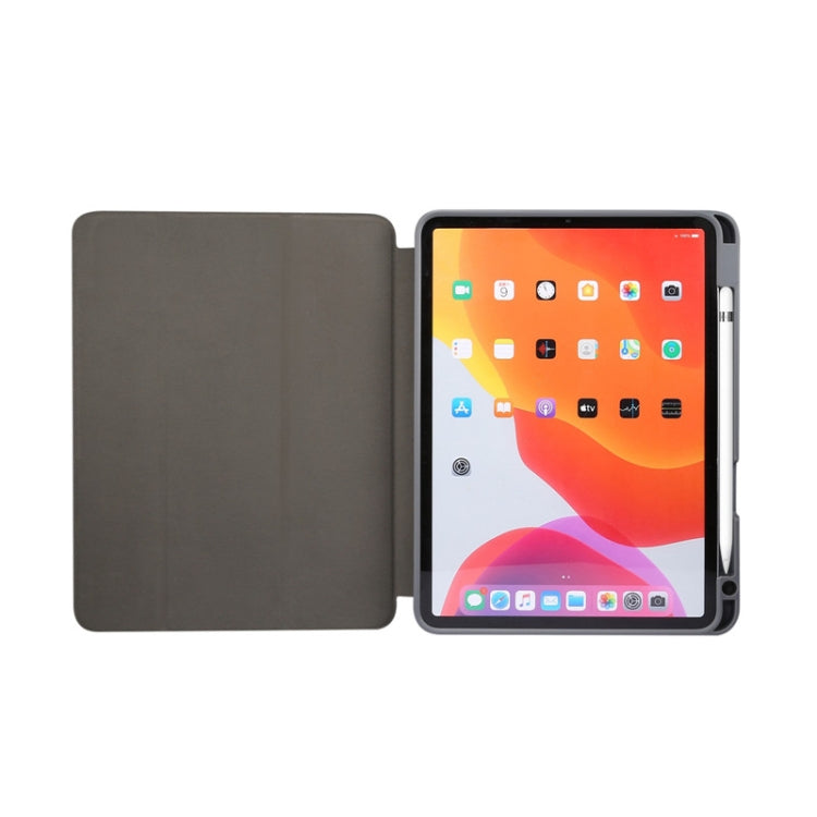 Marble Texture Pattern Horizontal Flip Leather Case, with Three-folding Holder & Sleep / Wake-up For iPad Air 2022 / 2020 10.9(Black Gray)-garmade.com