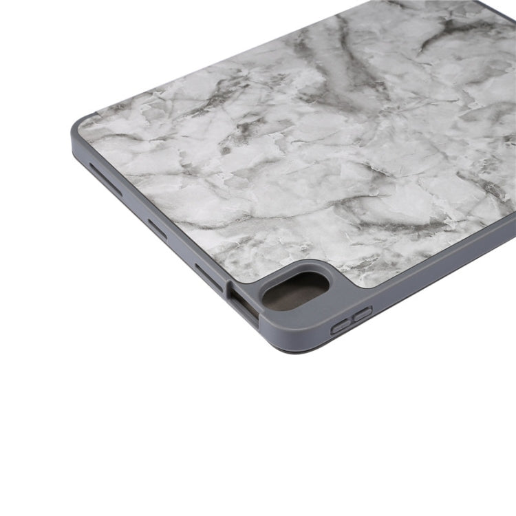 Marble Texture Pattern Horizontal Flip Leather Case, with Three-folding Holder & Sleep / Wake-up For iPad Air 2022 / 2020 10.9(Black Gray)-garmade.com