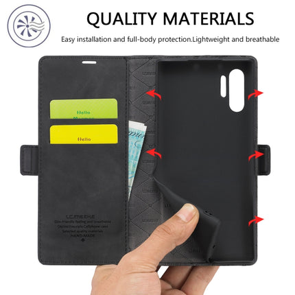 For Samsung Galaxy Note10 LC.IMEEK Strong Magnetism Ultra-thin Horizontal Flip Shockproof Matte TPU + PU Leather Case with Holder & Card Slots & Wallet(Black)-garmade.com