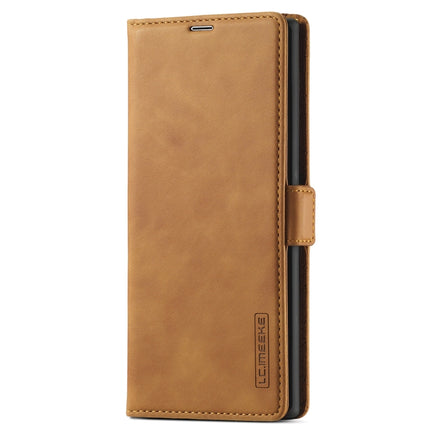 For Samsung Galaxy Note10 LC.IMEEK Strong Magnetism Ultra-thin Horizontal Flip Shockproof Matte TPU + PU Leather Case with Holder & Card Slots & Wallet(Brown)-garmade.com