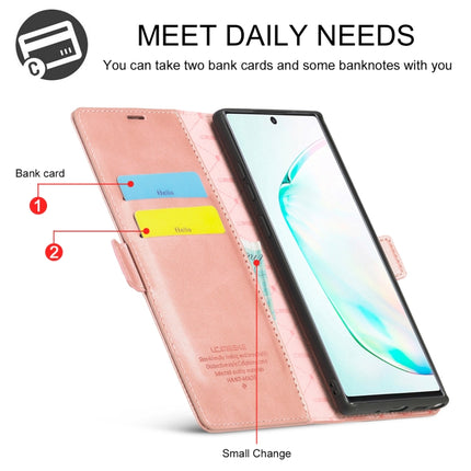 For Samsung Galaxy Note10 LC.IMEEK Strong Magnetism Ultra-thin Horizontal Flip Shockproof Matte TPU + PU Leather Case with Holder & Card Slots & Wallet(Rose Gold)-garmade.com