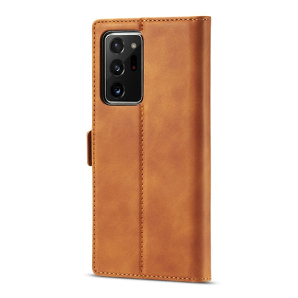 For Samsung Galaxy Note20 Ultra LC.IMEEK Strong Magnetism Ultra-thin Horizontal Flip Shockproof Matte TPU + PU Leather Case with Holder & Card Slots & Wallet(Brown)-garmade.com