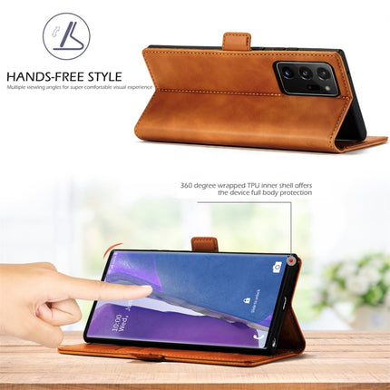 For Samsung Galaxy Note20 Ultra LC.IMEEK Strong Magnetism Ultra-thin Horizontal Flip Shockproof Matte TPU + PU Leather Case with Holder & Card Slots & Wallet(Brown)-garmade.com