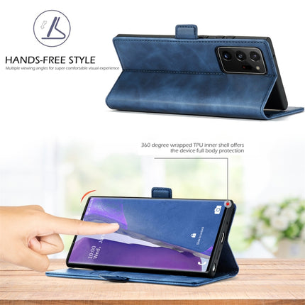 For Samsung Galaxy Note20 Ultra LC.IMEEK Strong Magnetism Ultra-thin Horizontal Flip Shockproof Matte TPU + PU Leather Case with Holder & Card Slots & Wallet(Blue)-garmade.com