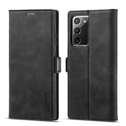 For Samsung Galaxy Note20 LC.IMEEK Strong Magnetism Ultra-thin Horizontal Flip Shockproof Matte TPU + PU Leather Case with Holder & Card Slots & Wallet(Black)-garmade.com