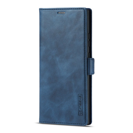 For Samsung Galaxy Note20 LC.IMEEK Strong Magnetism Ultra-thin Horizontal Flip Shockproof Matte TPU + PU Leather Case with Holder & Card Slots & Wallet(Blue)-garmade.com