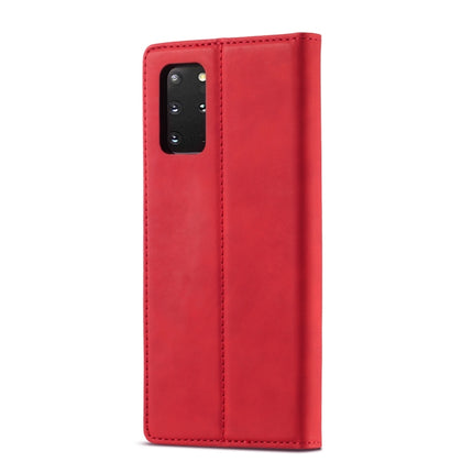 For Samsung Galaxy S20 LC.IMEEKE Strong Magnetism Ultra-thin Horizontal Flip Shockproof Matte TPU + PU Leather Case with Holder & Card Slots & Wallet(Red)-garmade.com