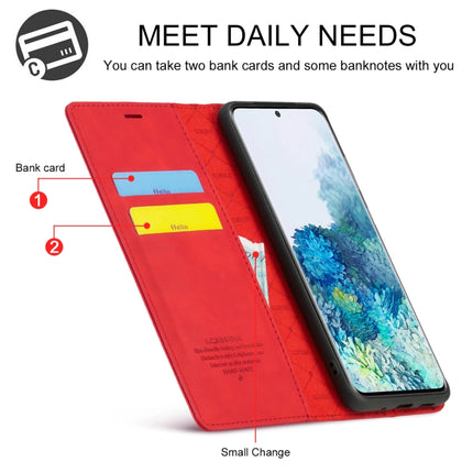For Samsung Galaxy S20 LC.IMEEKE Strong Magnetism Ultra-thin Horizontal Flip Shockproof Matte TPU + PU Leather Case with Holder & Card Slots & Wallet(Red)-garmade.com