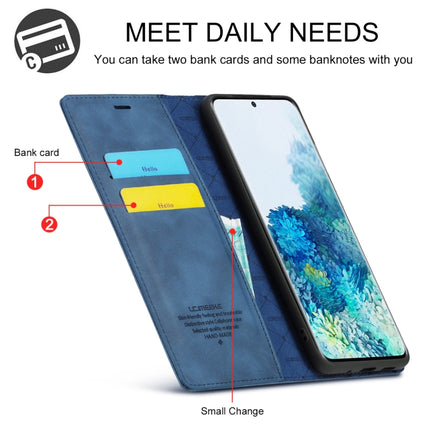 For Samsung Galaxy S20 LC.IMEEKE Strong Magnetism Ultra-thin Horizontal Flip Shockproof Matte TPU + PU Leather Case with Holder & Card Slots & Wallet(Blue)-garmade.com