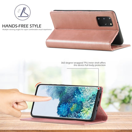 For Samsung Galaxy S20 LC.IMEEKE Strong Magnetism Ultra-thin Horizontal Flip Shockproof Matte TPU + PU Leather Case with Holder & Card Slots & Wallet(Rose Gold)-garmade.com