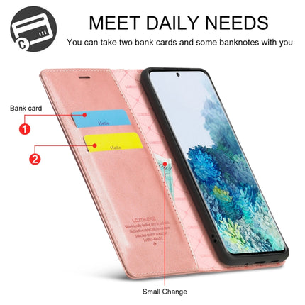 For Samsung Galaxy S20 LC.IMEEKE Strong Magnetism Ultra-thin Horizontal Flip Shockproof Matte TPU + PU Leather Case with Holder & Card Slots & Wallet(Rose Gold)-garmade.com