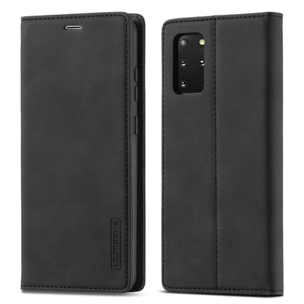 For Samsung Galaxy S20+ LC.IMEEKE Strong Magnetism Ultra-thin Horizontal Flip Shockproof Matte TPU + PU Leather Case with Holder & Card Slots & Wallet(Black)-garmade.com