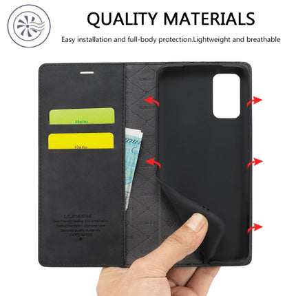 For Samsung Galaxy S20+ LC.IMEEKE Strong Magnetism Ultra-thin Horizontal Flip Shockproof Matte TPU + PU Leather Case with Holder & Card Slots & Wallet(Black)-garmade.com