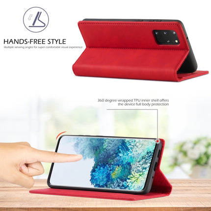 For Samsung Galaxy S20+ LC.IMEEKE Strong Magnetism Ultra-thin Horizontal Flip Shockproof Matte TPU + PU Leather Case with Holder & Card Slots & Wallet(Red)-garmade.com