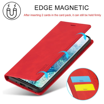 For Samsung Galaxy S20+ LC.IMEEKE Strong Magnetism Ultra-thin Horizontal Flip Shockproof Matte TPU + PU Leather Case with Holder & Card Slots & Wallet(Red)-garmade.com