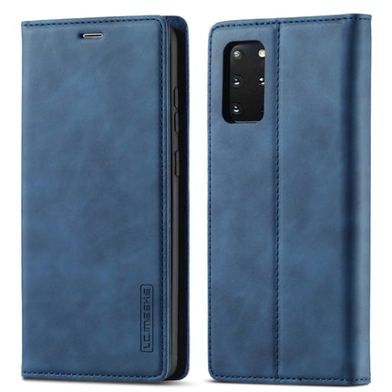 For Samsung Galaxy S20+ LC.IMEEKE Strong Magnetism Ultra-thin Horizontal Flip Shockproof Matte TPU + PU Leather Case with Holder & Card Slots & Wallet(Blue)-garmade.com