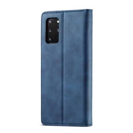 For Samsung Galaxy S20+ LC.IMEEKE Strong Magnetism Ultra-thin Horizontal Flip Shockproof Matte TPU + PU Leather Case with Holder & Card Slots & Wallet(Blue)-garmade.com