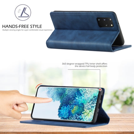 For Samsung Galaxy S20+ LC.IMEEKE Strong Magnetism Ultra-thin Horizontal Flip Shockproof Matte TPU + PU Leather Case with Holder & Card Slots & Wallet(Blue)-garmade.com