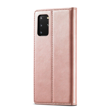 For Samsung Galaxy S20+ LC.IMEEKE Strong Magnetism Ultra-thin Horizontal Flip Shockproof Matte TPU + PU Leather Case with Holder & Card Slots & Wallet(Rose Gold)-garmade.com