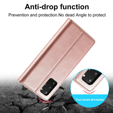 For Samsung Galaxy S20+ LC.IMEEKE Strong Magnetism Ultra-thin Horizontal Flip Shockproof Matte TPU + PU Leather Case with Holder & Card Slots & Wallet(Rose Gold)-garmade.com