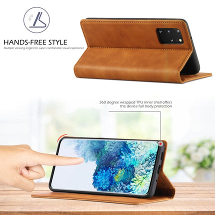 For Samsung Galaxy S20+ LC.IMEEKE Strong Magnetism Ultra-thin Horizontal Flip Shockproof Matte TPU + PU Leather Case with Holder & Card Slots & Wallet(Brown)-garmade.com