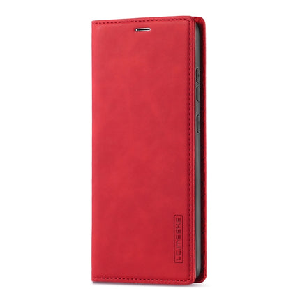 For Samsung Galaxy S20 Ultra LC.IMEEKE Strong Magnetism Ultra-thin Horizontal Flip Shockproof Matte TPU + PU Leather Case with Holder & Card Slots & Wallet(Red)-garmade.com