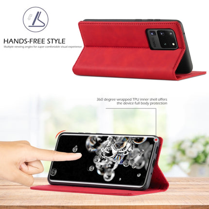For Samsung Galaxy S20 Ultra LC.IMEEKE Strong Magnetism Ultra-thin Horizontal Flip Shockproof Matte TPU + PU Leather Case with Holder & Card Slots & Wallet(Red)-garmade.com