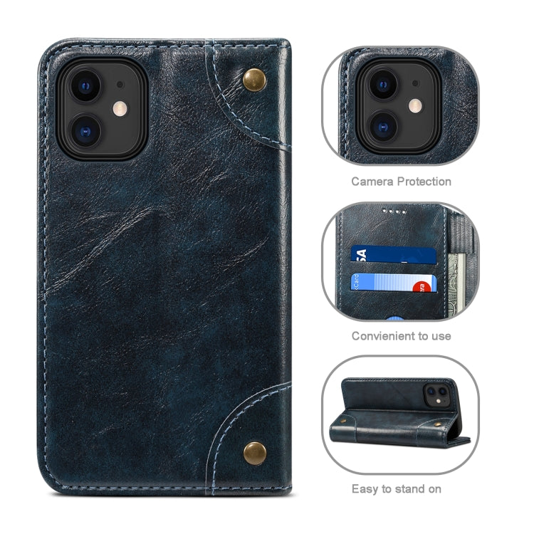 Baroque Simple Horizontal Flip Leather Case with Holder & Card Slots & Wallet For iPhone 12 mini(Black)-garmade.com