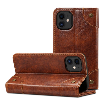 Baroque Simple Horizontal Flip Leather Case with Holder & Card Slots & Wallet For iPhone 12 mini(Light Brown)-garmade.com