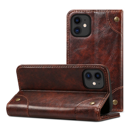 Baroque Simple Horizontal Flip Leather Case with Holder & Card Slots & Wallet For iPhone 12 mini(Dark Brown)-garmade.com