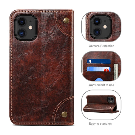 Baroque Simple Horizontal Flip Leather Case with Holder & Card Slots & Wallet For iPhone 12 mini(Dark Brown)-garmade.com