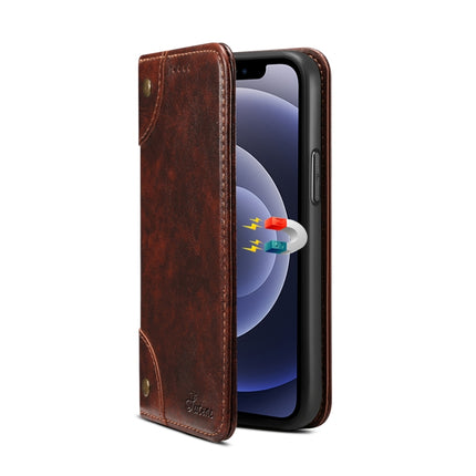 Baroque Simple Horizontal Flip Leather Case with Holder & Card Slots & Wallet For iPhone 12 mini(Dark Brown)-garmade.com