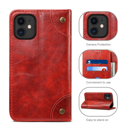 Baroque Simple Horizontal Flip Leather Case with Holder & Card Slots & Wallet For iPhone 12 / 12 Pro(Red)-garmade.com