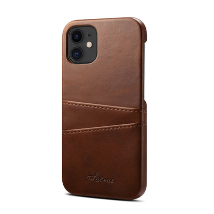 Calf Texture Back Cover Protective Case with Card Slots For iPhone 12 mini(Brown)-garmade.com