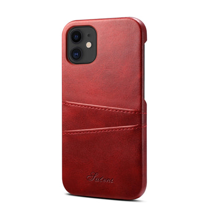 Calf Texture Back Cover Protective Case with Card Slots For iPhone 12 / 12 Pro(Red)-garmade.com