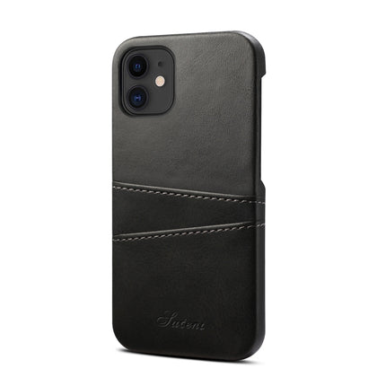 Calf Texture Back Cover Protective Case with Card Slots For iPhone 12 / 12 Pro(Black)-garmade.com
