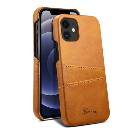 Calf Texture Back Cover Protective Case with Card Slots For iPhone 12 Pro Max(Khaki)-garmade.com