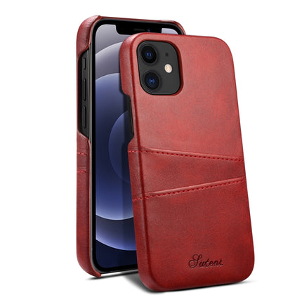 Calf Texture Back Cover Protective Case with Card Slots For iPhone 12 Pro Max(Red)-garmade.com