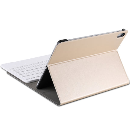 A098 Detachable Ultra-thin ABS Bluetooth Keyboard Tablet Case for iPad Air 4 10.9 inch (2020), with Stand(Gold)-garmade.com