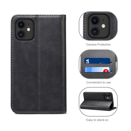 Calf Texture Horizontal Flip Leather Case with Holder & Card Slots & Wallet For iPhone 12 mini(Black)-garmade.com
