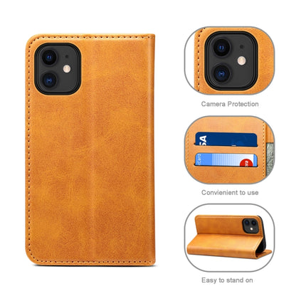 Calf Texture Horizontal Flip Leather Case with Holder & Card Slots & Wallet For iPhone 12 mini(Khaki)-garmade.com