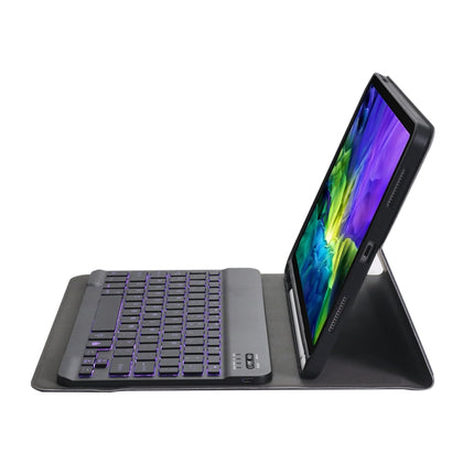 A098BS Detachable Ultra-thin Backlight Bluetooth Keyboard Tablet Case for iPad Air 4 10.9 inch (2020), with Stand & Pen Slot(Black)-garmade.com