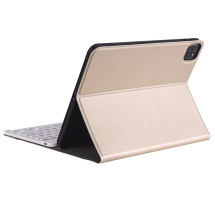 A098BS Detachable Ultra-thin Backlight Bluetooth Keyboard Tablet Case for iPad Air 4 10.9 inch (2020), with Stand & Pen Slot(Gold)-garmade.com