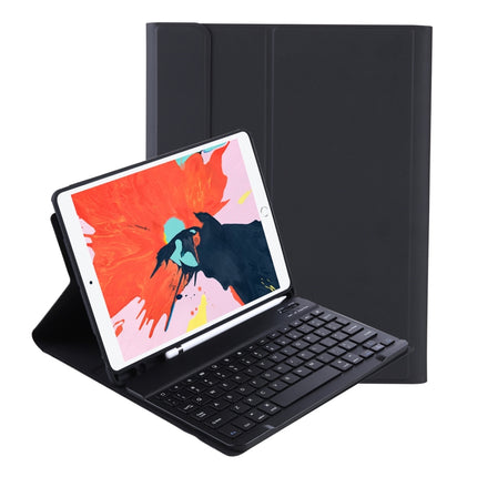 T098B Integrated Ultra-thin Candy Colors Bluetooth Keyboard Tablet Case for iPad Air 4 10.9 inch (2020), with Stand & Pen Slot(Black)-garmade.com