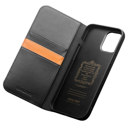 QIALINO Business Horizontal Flip Leather Case with Holder & Card Slots & Wallet For iPhone 12 mini(Black)-garmade.com