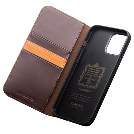 QIALINO Business Horizontal Flip Leather Case with Holder & Card Slots & Wallet For iPhone 12 mini(Brown)-garmade.com